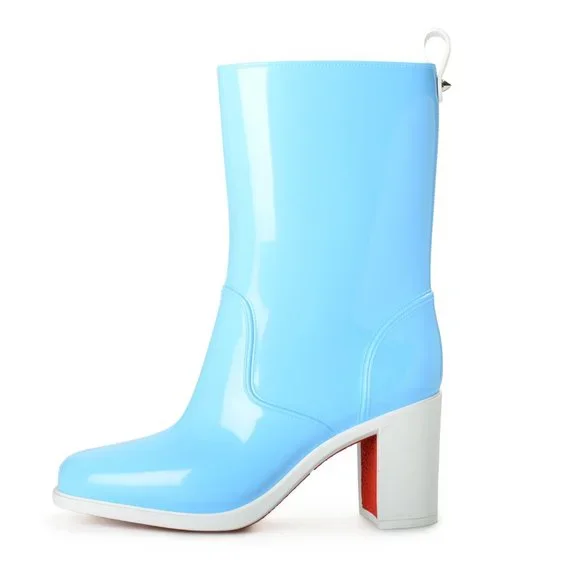 Christian Louboutin Women's "Version Splash" Heeled Rain Boots Shoes - Picture 2 of 8